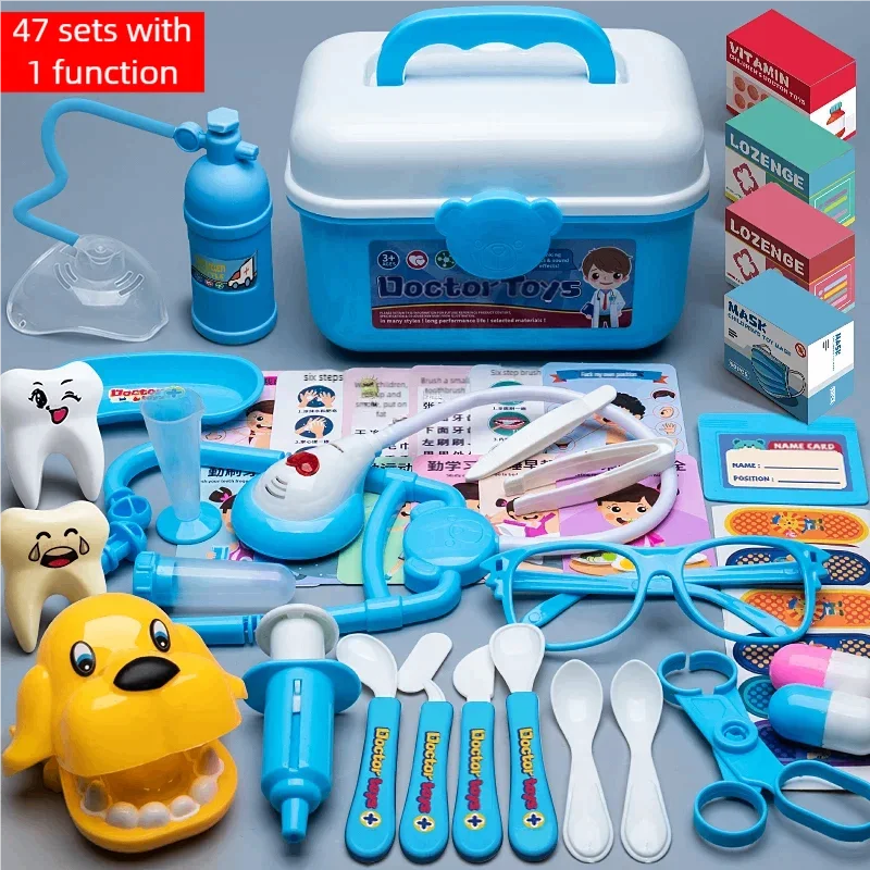 WizKidz Doctor Nurse Role Play Set - Medical Tools with Stethoscope & Injectors, Pretend Play Trolley Box, Ideal Gift for Kids