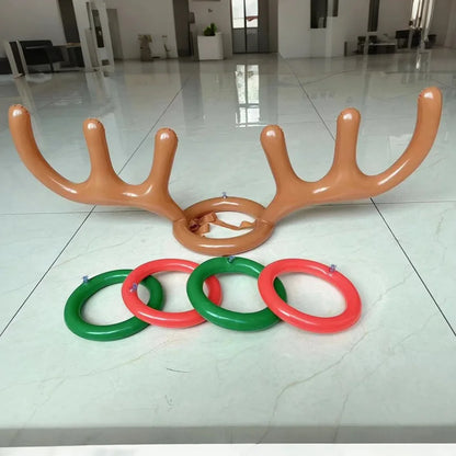 1/2PCS Inflatable Reindeer Antler Ring Toss Game – Christmas, New Year & Birthday Party Decorations