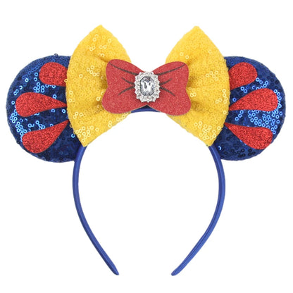 Disney Cartoon Mouse Ears Headband - Sequin Bow Hair Accessory for Girls, Birthday Parties & Cosplay