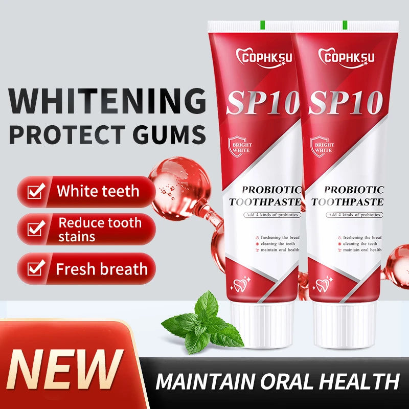 SP-10 Fresh Breath & Whitening Toothpaste – Removes Plaque, Yellow Stains & Supports Gum Health for Oral Care