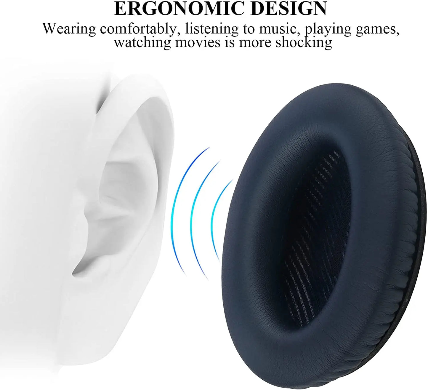 Replacement Memory Foam Ear Pads for BOSE QC35, QC35 II & QC45 Headphones | High-Quality Ear Cushions