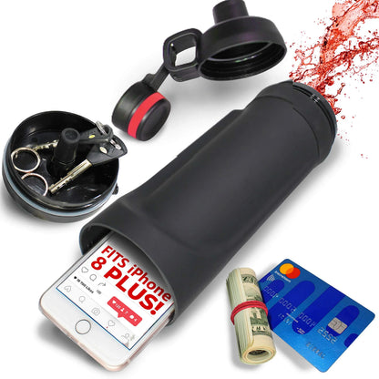 Secret Compartment Bottle with Phone Pocket - Multifunctional Stash Pill Organizer and Hidden Storage Plastic Cup Jar