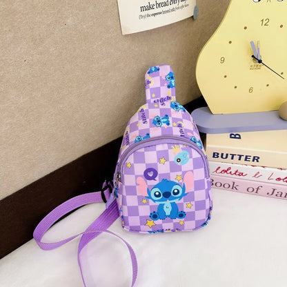 Stitch & Angel Sling Chest Bag – Cartoon Anime Crossbody Shoulder Bag with Coin Purse for Daily Travel