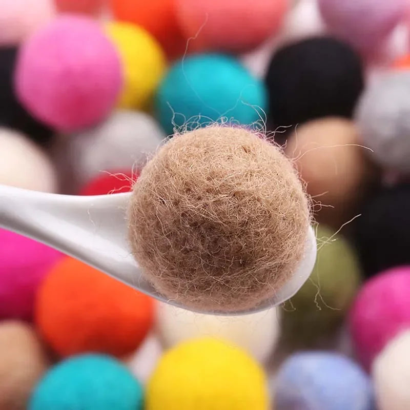 Round Wool Felt Balls - 20mm Mixed Color Pom Poms for DIY Crafts Home Decoration 10pcs Pack