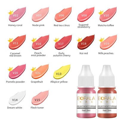 Borala 26 Colors 3ML Permanent Makeup Pigments – Tattoo Pigments for Lips, Eyebrows & Eyeliner, Sample Size for Beauty Art