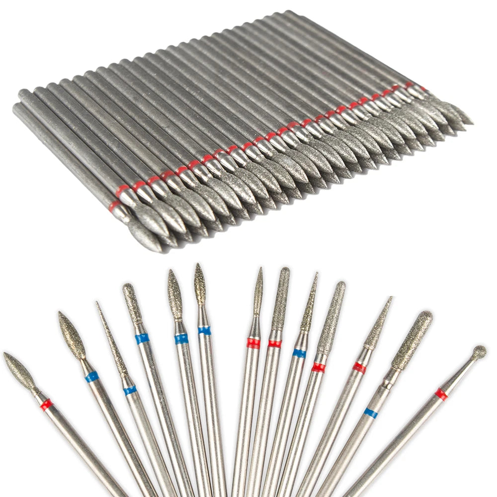 8pcs Diamond Nail Drill Bit Set - Rotary Electric Milling Cutters for Pedicure, Manicure, Cuticle Burr & Nail Tools Accessories