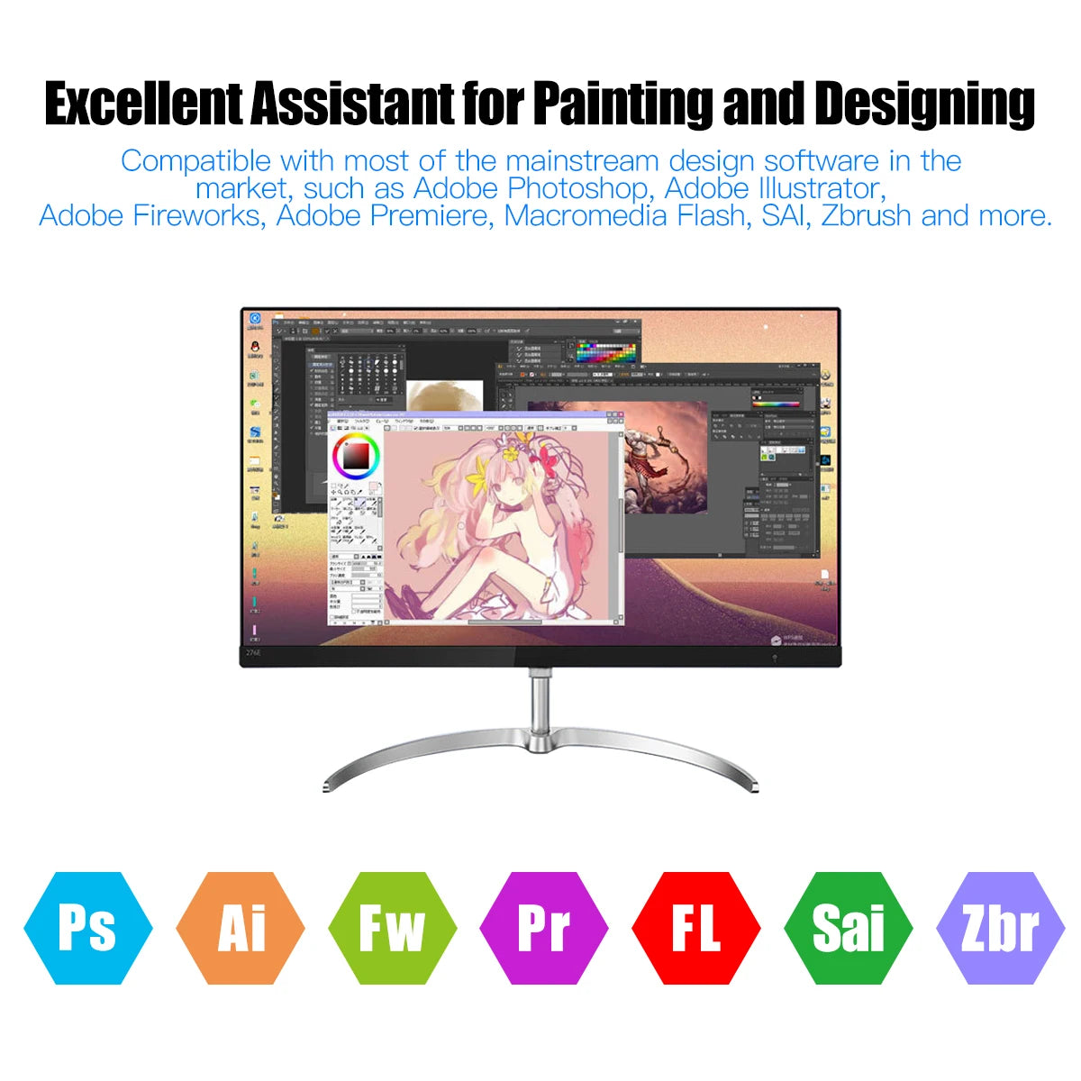 10x6 Inch Professional Graphics Drawing Tablet – 12 Express Keys for Windows & Mac, Digital Painting & Design Tool