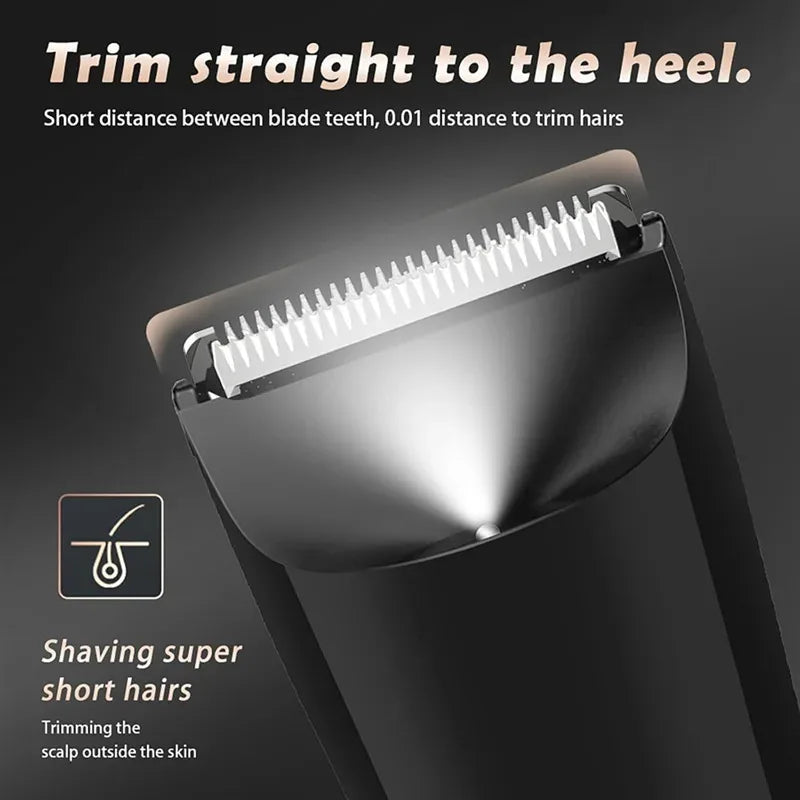 Men’s Electric Groin & Body Hair Trimmer – Ball Trimmer with Ceramic Blade, 2 Guard Attachments, Wet & Dry Shaver