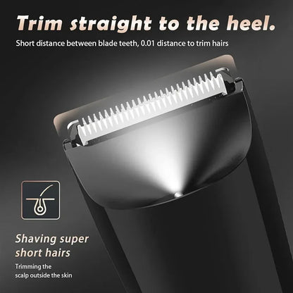 Men’s Electric Groin & Body Hair Trimmer – Ball Trimmer with Ceramic Blade, 2 Guard Attachments, Wet & Dry Shaver