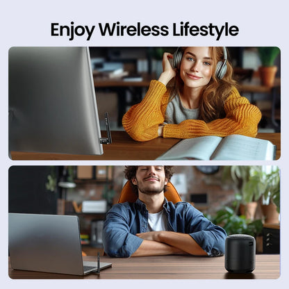 USB Bluetooth 5.3/5.4 Adapter - 120M Dongle for PC, Wireless Mouse, Keyboard, Music Audio Receiver and Transmitter