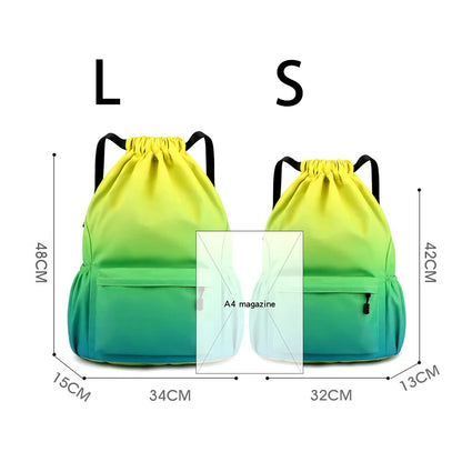 Bundle Pocket Waterproof Nylon Backpack — Portable Sports Bag for Outdoor, Camping, Swimming, Fitness, and School Use