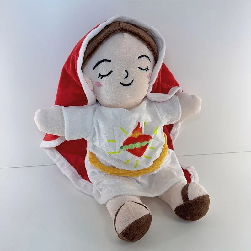 Maria Blue Breathing Jesus Doll – Remote Control Light & Music Toy, Easter & Christmas Gift for Boys and Girls