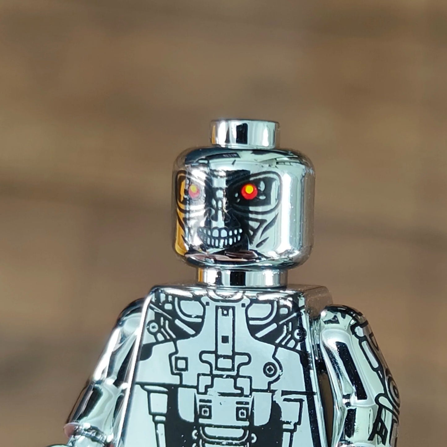 Electroplated Chrome & Gold Mini Building Block Action Figures – Collectible Toy Set