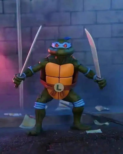 Four New NECA Anime Action Figures – Leonardo Teenage Mutant Ninja Turtles Pizza Club Model Figurines for Toys & Shelf Display