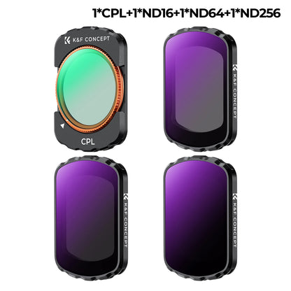 K&F Concept Filter Set for DJI Osmo Pocket 3 – UV, CPL, ND/PL, Black Mist, Star & 1.2X Wide-Angle Lens Effects