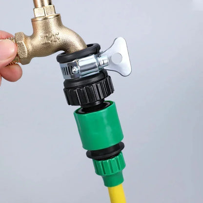 2PC Universal Water Faucet Adapter Set - Durable Plastic Hose Fittings with Quick Connect for Car Washing & Garden Irrigation