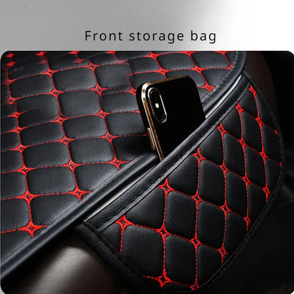 Universal PU Leather Car Seat Cover - Minimalist Soft Seat Cushion Protector with Storage Pocket for Car Interior Accessories
