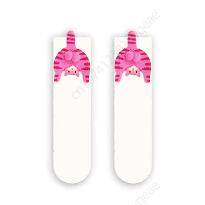 Couple 3D Cat Egg Socks – Funny Mid-Tube Winter Socks for Lovers, Cozy Halloween & Christmas Gift