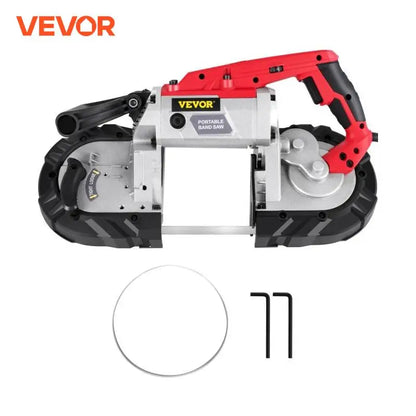 VEVOR Cordless Portable Bandsaw – 5-Inch Cutting Capacity, 10Amp Variable Speed Motor for Metal, Wood, Pipes & Rebar