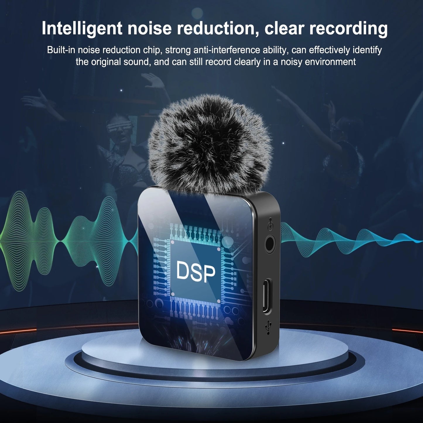PULUZ Wireless Lavalier Microphone – Portable Mini Mic for iPhone & Android, Audio/Video Recording & Live Broadcast