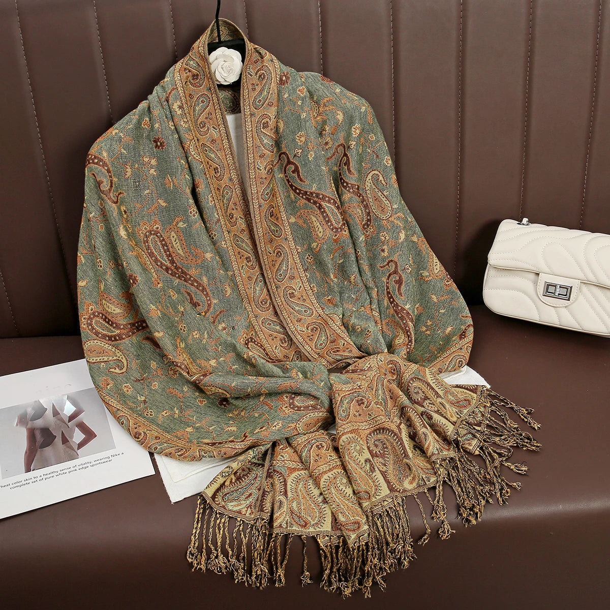 Luxury Autumn Cashmere Pashmina Shawl – Warm Winter Scarves for Women, Printed Cotton Foulard Stole Scarf 2023