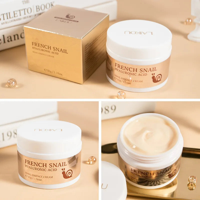 LAIKOU Snail Face Cream 50ml – Hyaluronic Acid Moisturizer, Collagen Firming & Nourishing Facial Cream Skin Care Serum for Hydration & Smooth Skin