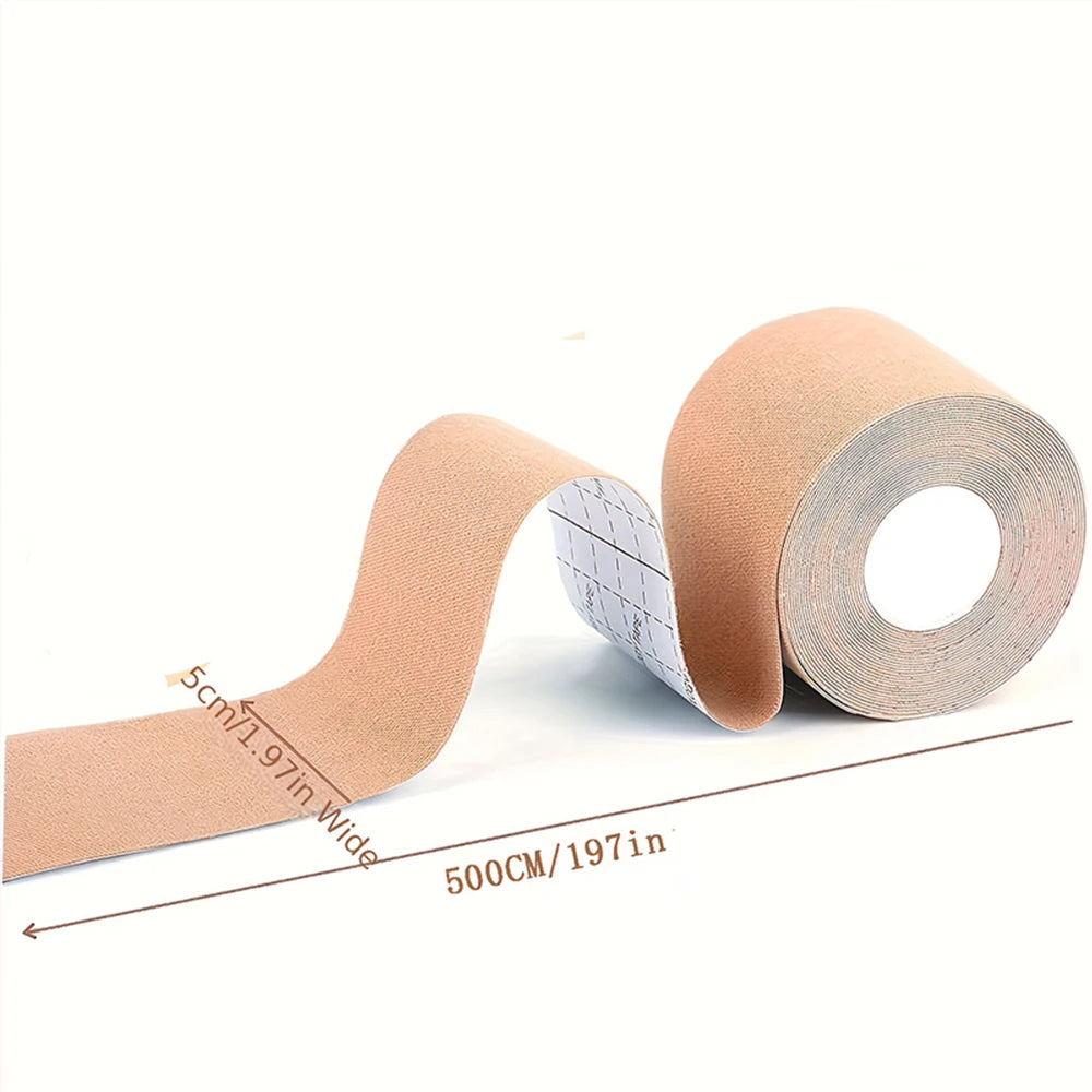 Elastic Breast Lifting Tape — Skin Tone, Invisible, Breathable, Anti-Sagging Tape for Strapless Support