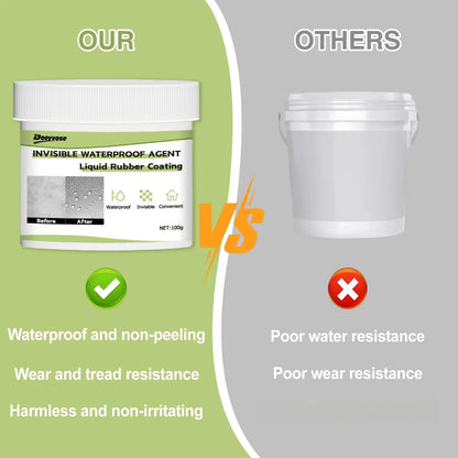 Transparent Waterproof Coating Sealant - Invisible Anti-Leak Paste for Roofs, Bathroom Walls, and Crack Repair with Brush