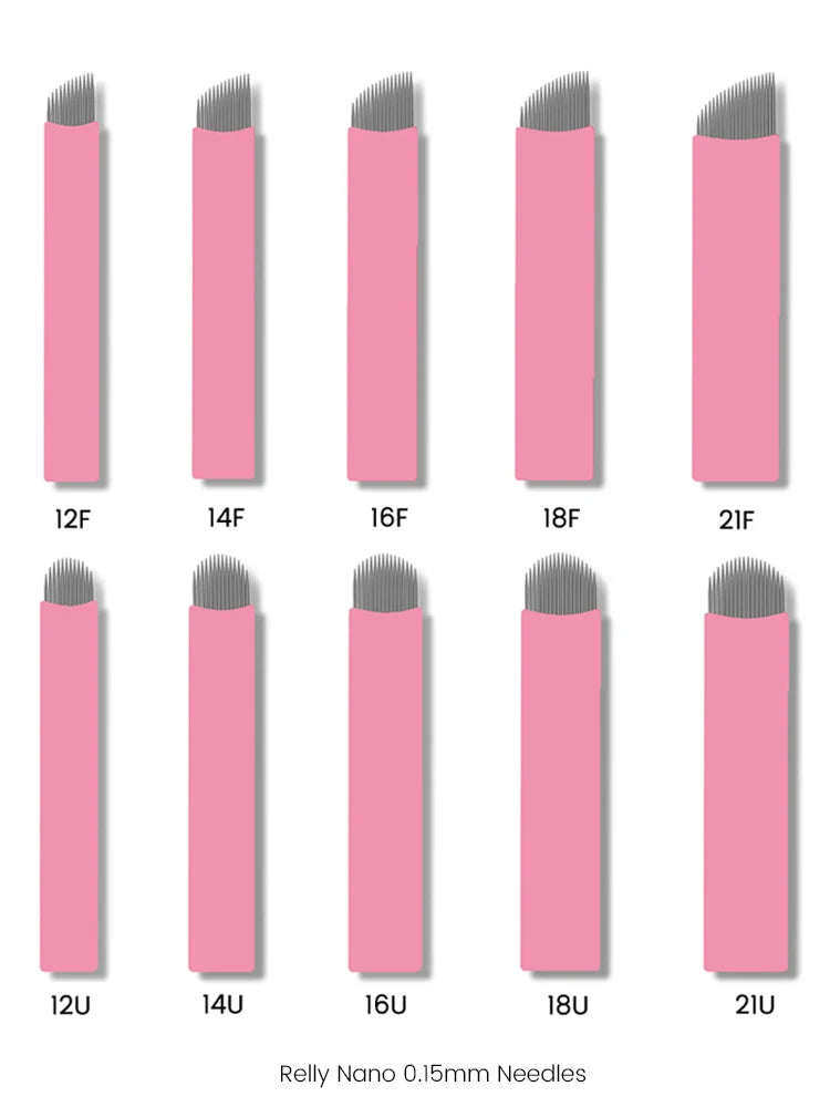 0.15mm Microblading Nano Blades — U-Shape Tebori Tattoo Needles for Permanent Makeup Eyebrow Pen