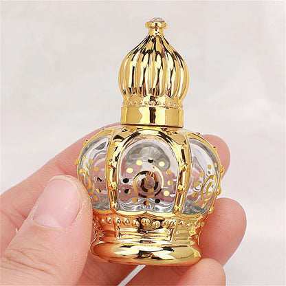 15ml Luxury Golden Essential Oil Roller Bottle - Refillable Glass Perfume Container for Cosmetics & Sample Test