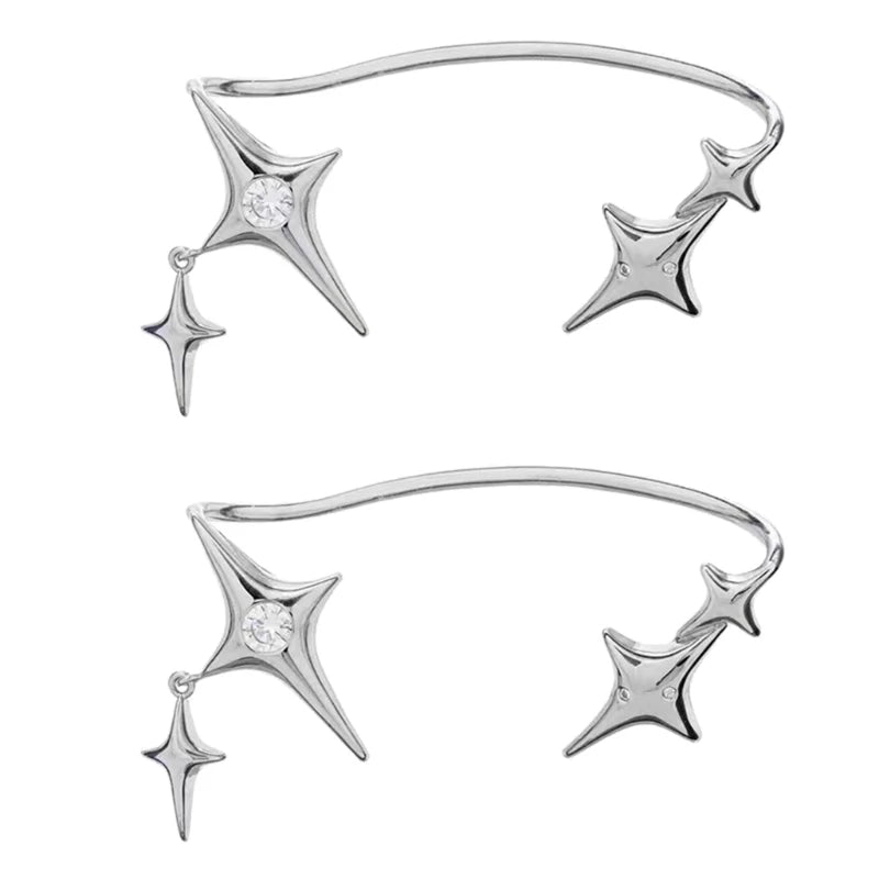Sparkling Fashion Star Clip Earrings - Simple Ear Cuff & Climber Jewelry Gift