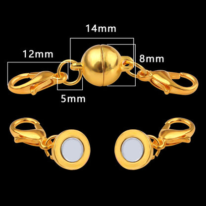 Magnetic Jewelry Clasp - Strong Metal End Connectors with Lobster Clasp for DIY Bracelets & Necklaces