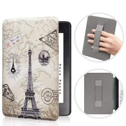 6" Kindle 11th Generation 2024 Case | PU Leather Ebook Cover with Hand Strap & Auto Wake Sleep