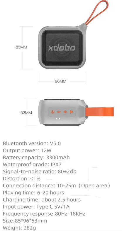 XDOBO Prince 1995 12W Portable Bluetooth Speaker – Powerful Bass, Waterproof, Smart & Wireless 5.2 Subwoofer