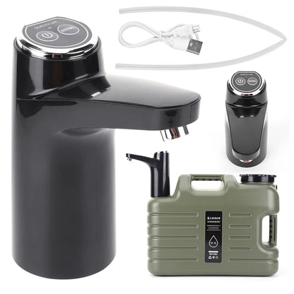 11L Camping Water Container - Portable Water Tank with Faucet & USB Rechargeable Electric Pump