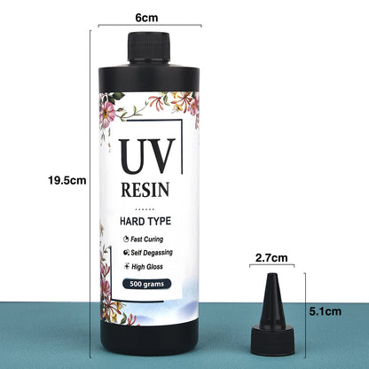 Crystal Epoxy Resin UV Glue - Quick Drying Hardener for DIY Jewelry Making, Available in 20g-1000g with UV Lamp Accessories