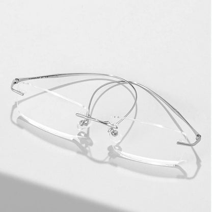 Ultra-Light Pure Titanium Rimless Glasses Frame – Anti-Blue Light Optical Frames for Men, Custom Prescription Eyeglasses