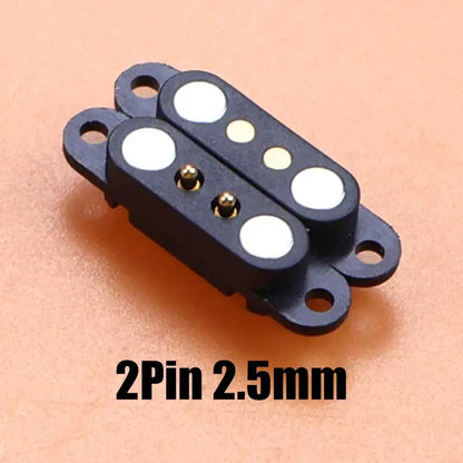DC Magnetic Pogo Pin Connector - 2–8 Pin Spring-Loaded Male/Female Power Socket, 2.5/2.54/2.8mm Spacing