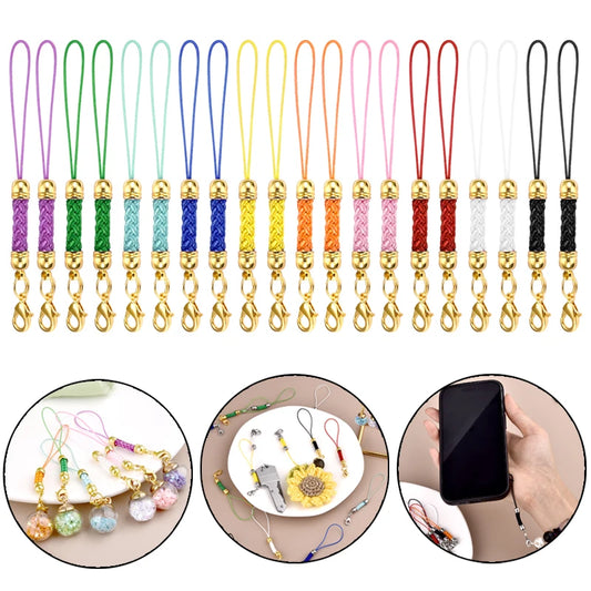 10Pcs Lanyard Strap Set - Lobster Clasp Rope Keychain Hooks Mobile Charms & Key Ring Accessories