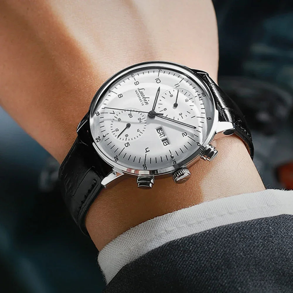 Men’s Fashion Mechanical Watch — 2023 Business Automatic Stainless Steel Luminous Designer Wristwatch