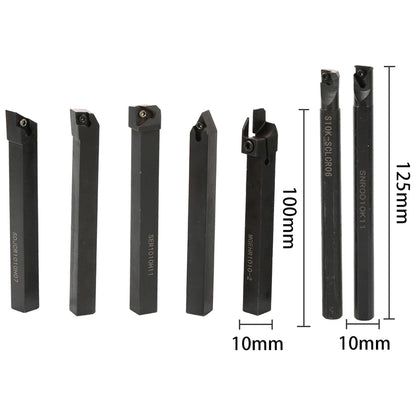 8-16mm Lathe Turning Tool Holder — Boring Bar & CNC Metal Cutter Rod with Shank and Inserts