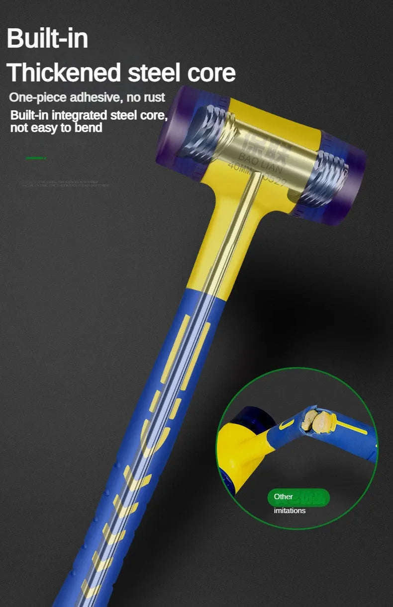 Double Head Installation Hammer — 25mm–45mm Detachable Rubber Mallet with Handle
