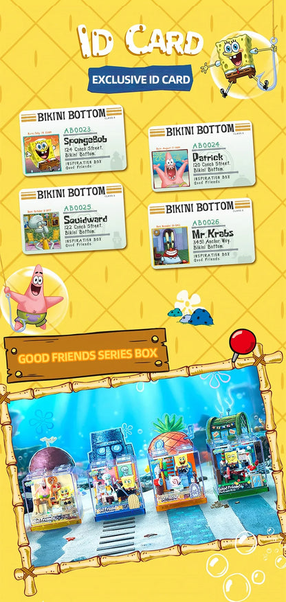 Spongebob Building Blocks Set — Patrick Star, Krusty Krab & Squidward Tentacles Desktop Model Toy for Kids & Gifts