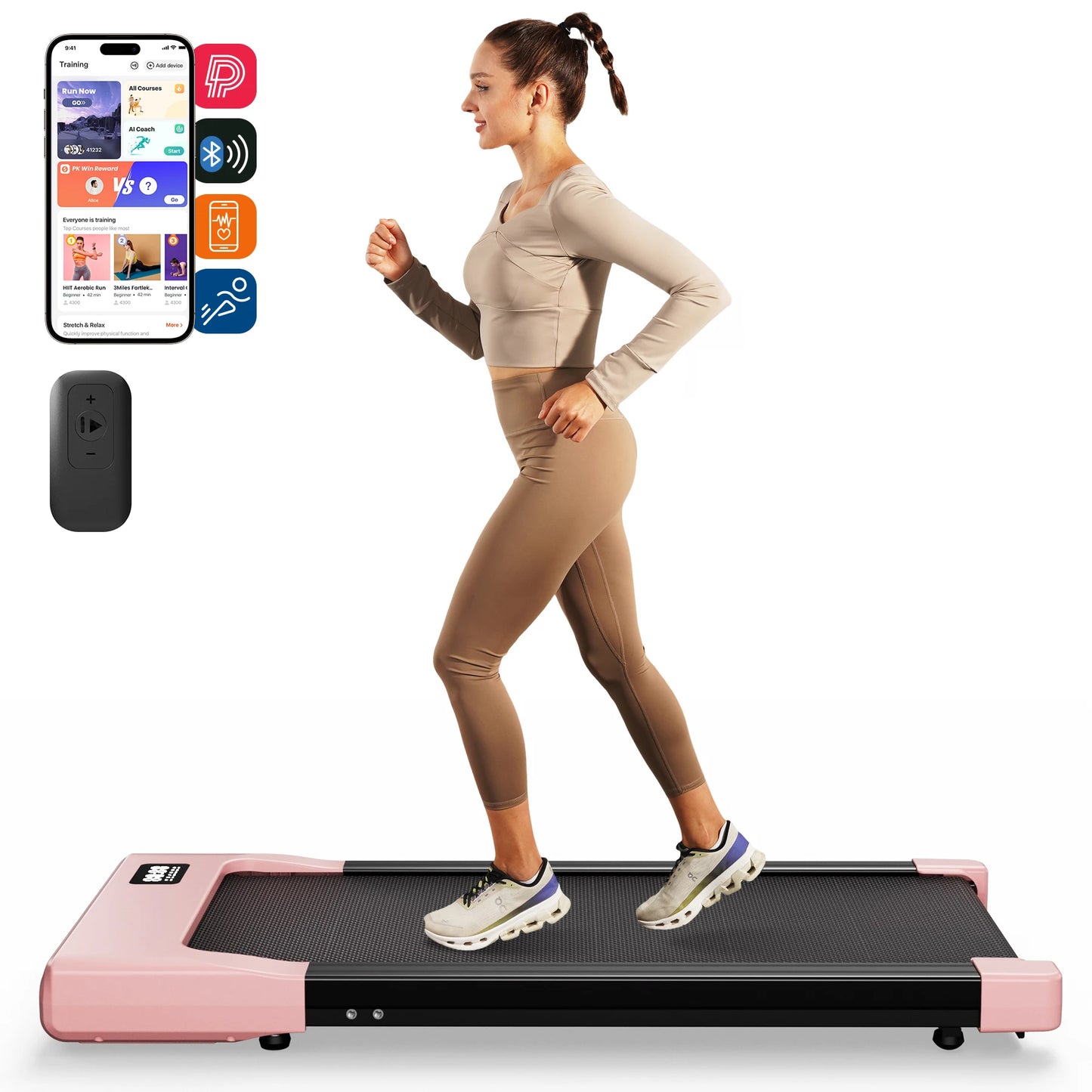 2-in-1 Walking Pad Under Desk Treadmill – Portable 2.5HP Home & Office Treadmill with Remote Control and LED Display
