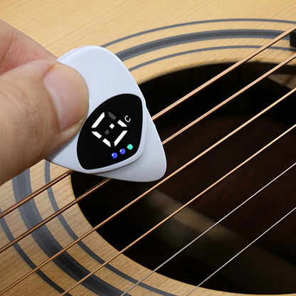 Portable Guitar Pick & Tuner Combo - 2 in 1 Functionality with Pick, Folk Guitar & Ukulele Tuner, 12-Tone Equal Temperament