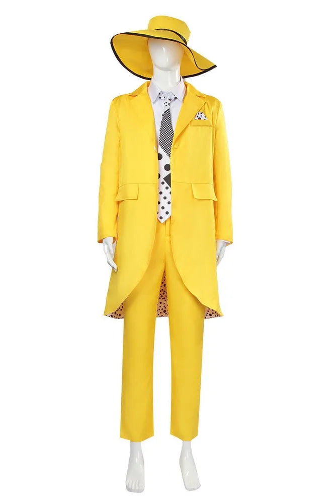 Fulujiacos Jim Carrey Cosplay Costume — Yellow Stanley Ipkiss Outfit from The Mask