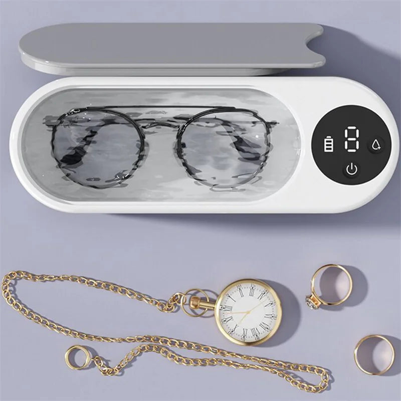 Portable Household Cleaning Machine – 450ML Vibration Cleaner for Rings, Glasses, Makeup Brushes & Jewelry