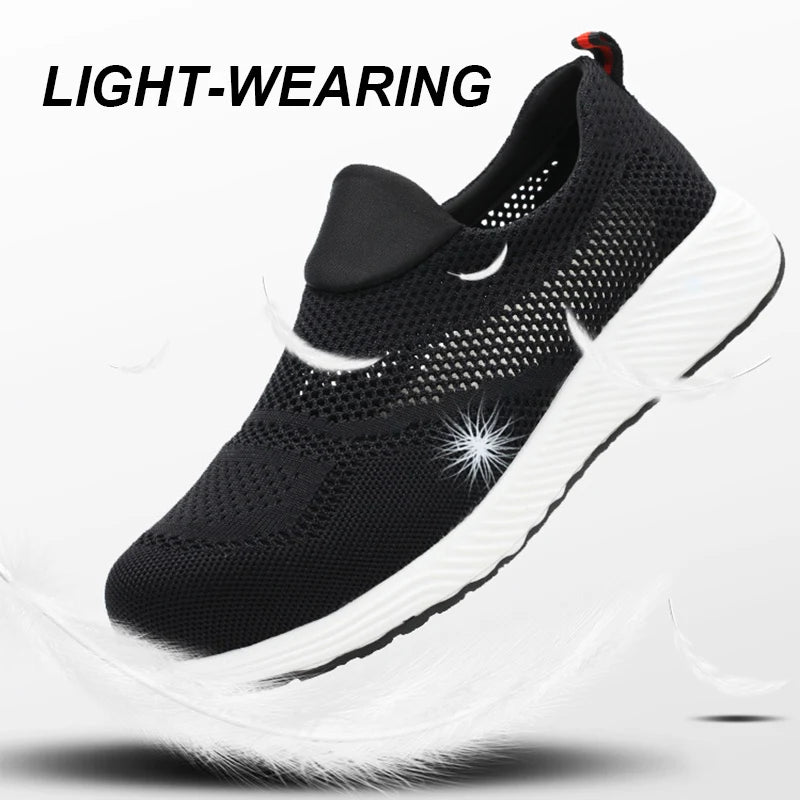 Summer Mesh Work Sneakers – Lightweight, Steel Toe Safety Shoes for Men & Women, Breathable Construction Work Boots