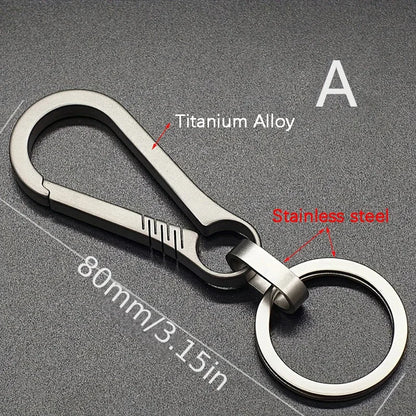 Titanium Carabiner Keychain – Hook Key Ring with Bottle Opener for Camping, Hiking & Outdoor Travel