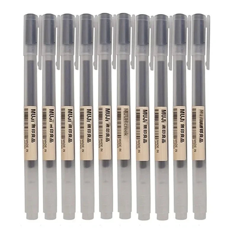 MUJI Gel Pen Set - 6/8PCS Fine Point Ink Pens 0.38mm/0.5mm Black Blue Red Office & School Stationery